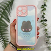 قاب گوشی iPhone 13 Pro Max آیفون طرح سیلیکونی Solid آینه ای محافظ لنزدار طرح خرگوش صورتی کد 11552