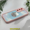 قاب گوشی Galaxy S23 FE سامسونگ طرح سیلیکونی Solid آینه ای محافظ لنزدار طرح خرگوش صورتی کد 11604