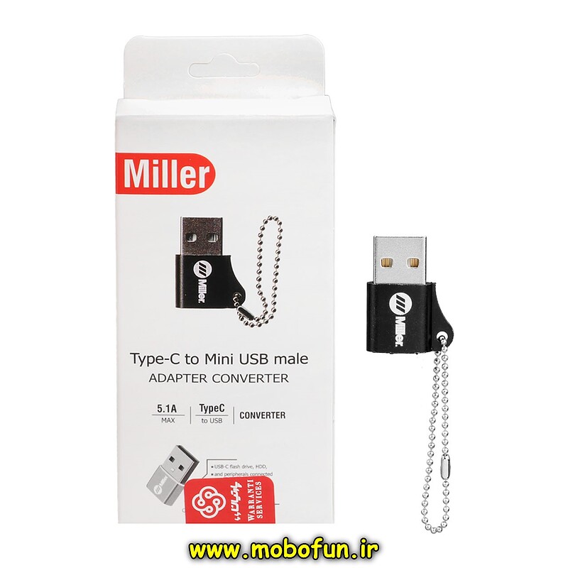 تبدیل Miller OTG USB TO Type-C مدل MO-201 - مشکی