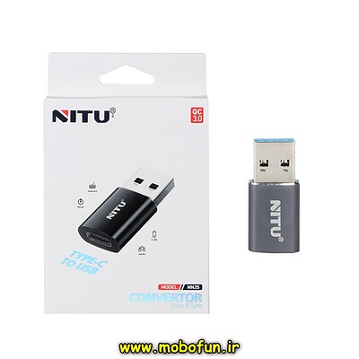 تبدیل NITU Type-C TO USB مدل NN25 - خاکستری