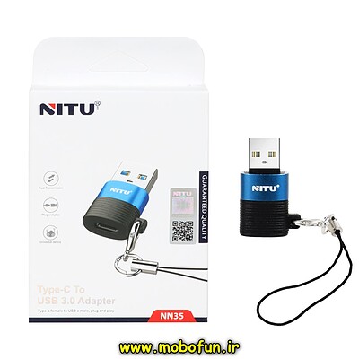 تبدیل NITU Type-C TO USB مدل NN35 - مشکی آبی