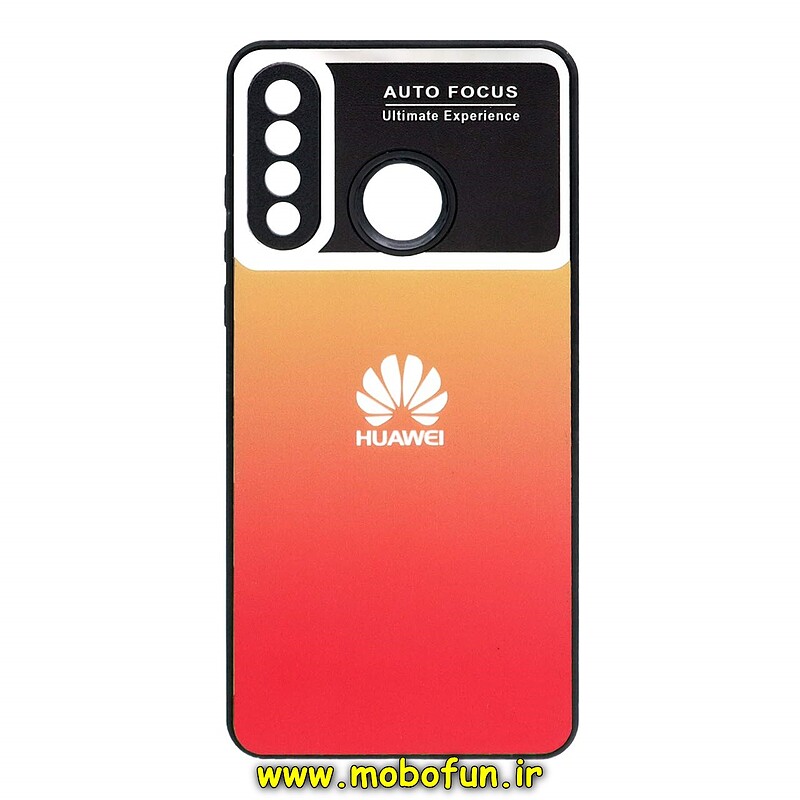 قاب گوشی Huawei P30 Lite هوآوی پشت گلس آینه ای مات دو رنگ محافظ لنزدار نارنجی قرمز کد 21138