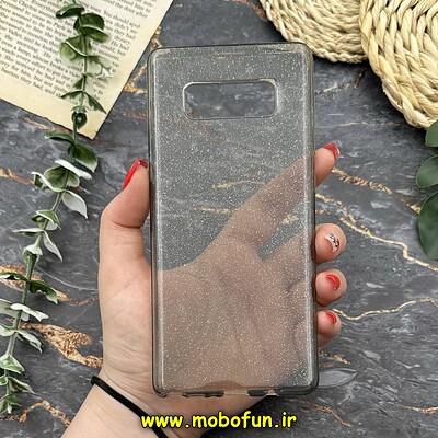 قاب گوشی Galaxy Note 8 سامسونگ طرح ژله ای شفاف اکلیلی شاین مشکی کد 11934