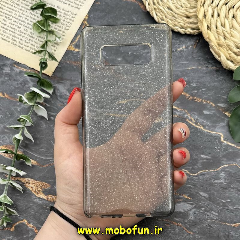 قاب گوشی Galaxy Note 8 سامسونگ طرح ژله ای شفاف اکلیلی شاین مشکی کد 11934