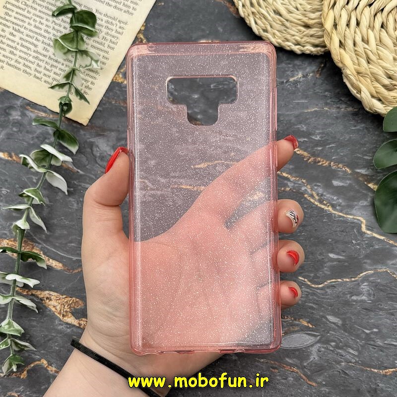 قاب گوشی Galaxy Note 9 سامسونگ طرح ژله ای شفاف اکلیلی شاین صورتی کد 11937