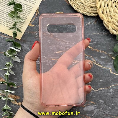 قاب گوشی Galaxy S10 سامسونگ طرح ژله ای شفاف اکلیلی شاین صورتی کد 11942