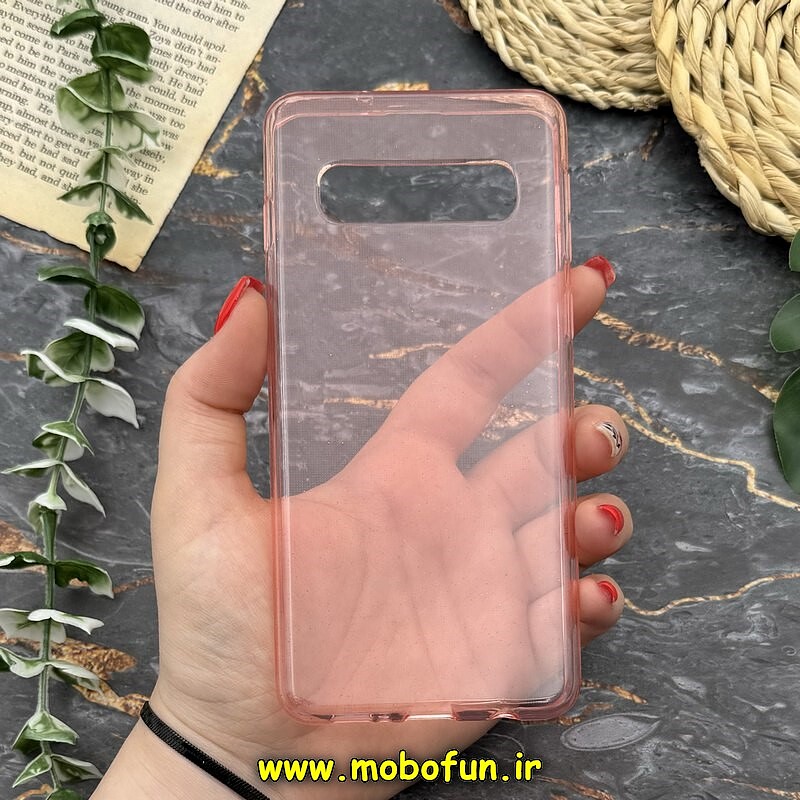 قاب گوشی Galaxy S10 سامسونگ طرح ژله ای شفاف اکلیلی شاین صورتی کد 11942