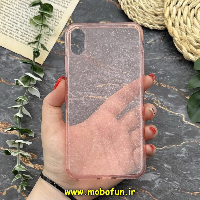 قاب گوشی iPhone XS Max آیفون طرح ژله ای شفاف اکلیلی شاین صورتی کد 11945