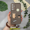 قاب گوشی Galaxy A55 سامسونگ سیلیکونی Solid برجسته محافظ لنزدار طرح BABY بنددار کنفی نسکافه ای کد 11822
