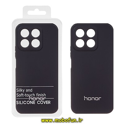 قاب گوشی Honor X8B آنر سیلیکونی جدید زیر بسته محافظ لنزدار سرمه ای تیره کد 21432