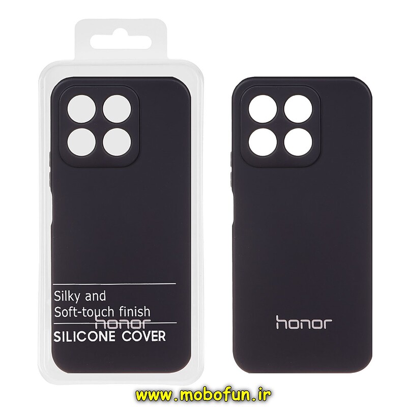 قاب گوشی Honor X8B آنر سیلیکونی جدید زیر بسته محافظ لنزدار سرمه ای تیره کد 21432