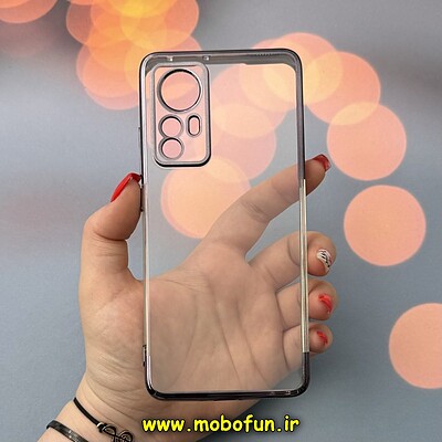 قاب گوشی Xiaomi 12 - Xiaomi 12X شیائومی طرح الکتروپلیتینگ ژله ای شفاف محافظ لنز دار مشکی کد 11970