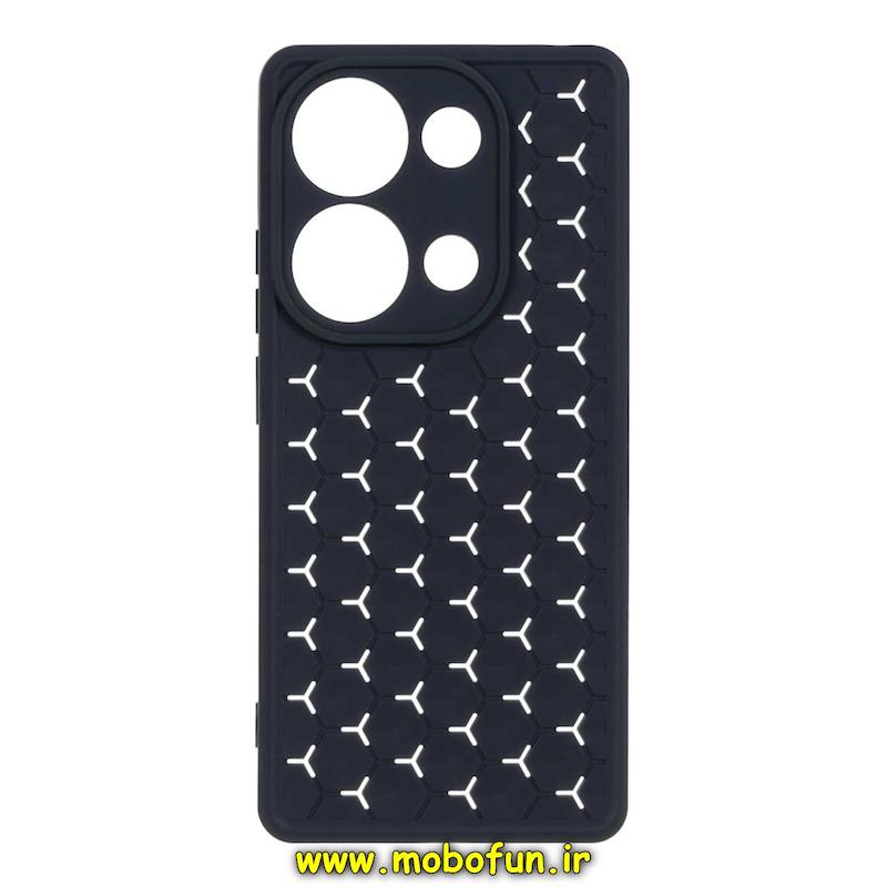 قاب گوشی Redmi Note 13 Pro 4G / Poco M6 Pro 4G شیائومی سیلیکونی ژله ای طرح کندو CASE PRO TOP سرمه ای کد 21644