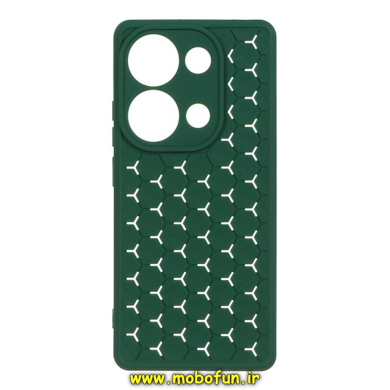 قاب گوشی Redmi Note 13 Pro 4G / Poco M6 Pro 4G شیائومی سیلیکونی ژله ای طرح کندو CASR PRO TOP سبز تیره کد 21645