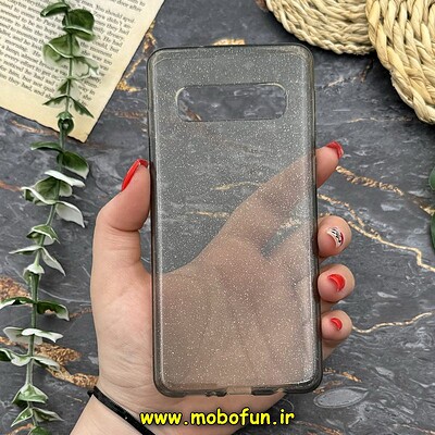 قاب گوشی Galaxy S10 سامسونگ طرح ژله ای شفاف اکلیلی شاین مشکی کد 11943