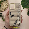 قاب گوشی iPhone 12 - iPhone 12 Pro آیفون طرح دار پافر سیلیکونی متال طرح آدیداس کرم کد 12101