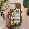قاب گوشی iPhone 12 Pro Max آیفون طرح دار پافر سیلیکونی متال طرح استار باکس قهوه ای کد 12110
