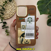 قاب گوشی iPhone 13 Pro Max آیفون طرح دار پافر سیلیکونی متال طرح استار باکس قهوه ای کد 12114