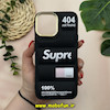 قاب گوشی iPhone 13 Pro Max آیفون طرح دار پافر سیلیکونی متال طرح Supreme مشکی کد 12117