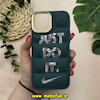 قاب گوشی iPhone 13 Pro Max آیفون طرح دار پافر سیلیکونی متال طرح Just Do It سبز کد 12120