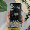 قاب گوشی Galaxy A15 سامسونگ طرح برجسته رزینی مرواریدی لاکچری ایربگ دار محافظ لنز دار مشکی کد 12138