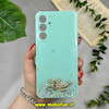 قاب گوشی Galaxy A25 سامسونگ طرح برجسته رزینی مرواریدی لاکچری ایربگ دار محافظ لنز دار سبز کد 12144