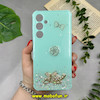 قاب گوشی Galaxy A35 سامسونگ طرح برجسته رزینی مرواریدی لاکچری ایربگ دار محافظ لنز دار سبز کد 12145