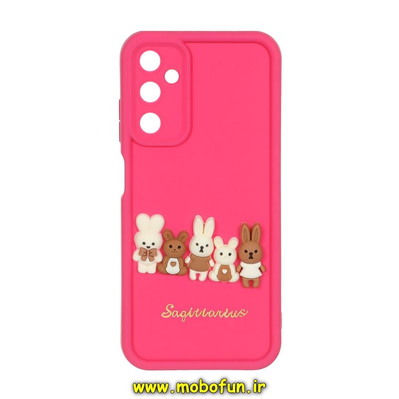 قاب گوشی Galaxy A05S سامسونگ طرح سیلیکونی Solid عروسکی برجسته محافظ لنزدار طرح خانواده خرگوش سرخابی کد 21675