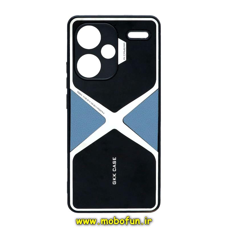 قاب گوشی Redmi Note 13 Pro Plus شیائومی اورجینال لاکچری دیزاین GKK CASE محافظ لنزدار مشکی آبی کد 21822