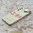 قاب گوشی Galaxy A05S سامسونگ طرح سیلیکونی ژله ای سه بعدی برجسته عروسکی محافظ لنز دار پام پام سفید کد 12426
