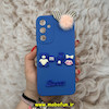 قاب گوشی Galaxy A25 سامسونگ طرح سیلیکونی ژله ای سه بعدی برجسته عروسکی محافظ لنز دار پام پام آبی کد 12440