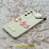 قاب گوشی Galaxy A35 سامسونگ طرح سیلیکونی ژله ای سه بعدی برجسته عروسکی محافظ لنز دار پام پام سفید کد 12451