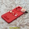 قاب گوشی Redmi Note 13 5G شیائومی طرح سیلیکونی ژله ای سه بعدی برجسته عروسکی محافظ لنز دار پام پام قرمز کد 12484