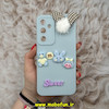 قاب گوشی Galaxy S23 FE سامسونگ طرح سیلیکونی ژله ای سه بعدی برجسته عروسکی محافظ لنز دار پام پام آبی روشن کد 12525