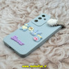 قاب گوشی Galaxy S23 FE سامسونگ طرح سیلیکونی ژله ای سه بعدی برجسته عروسکی محافظ لنز دار پام پام آبی روشن کد 12525