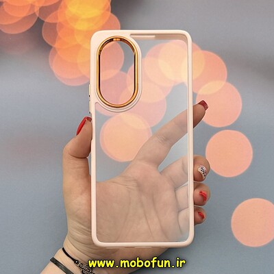 قاب گوشی Huawei Nova 9 SE هوآوی اورجینال متال کیس Metal طرح پشت طلق شفاف دور سیلیکونی گلبهی کد 12626