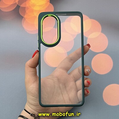 قاب گوشی Huawei Nova 9 SE هوآوی اورجینال متال کیس Metal طرح پشت طلق شفاف دور سیلیکونی سبز کد 12627