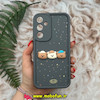 قاب گوشی Galaxy A55 سامسونگ طرح سیلیکونی Solid عروسکی برجسته محافظ لنزدار طرح دوستان خرسی کیوت خاکستری کد 22033