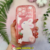 قاب گوشی iPhone 13 Pro Max آیفون طرح ژله ای شفاف بالشتی عروسکی محافظ لنز دار پام پام پشمالو گلبهی کد 22084