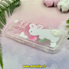 قاب گوشی iPhone 14 Pro Max آیفون طرح ژله ای شفاف بالشتی عروسکی محافظ لنز دار پام پام پشمالو صورتی روشن کد 22085