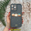 قاب گوشی iPhone 15 Pro Max آیفون طرح سیلیکونی Solid عروسکی برجسته محافظ لنزدار طرح دوستان خرسی کیوت خاکستری کد 22090