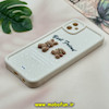 قاب گوشی Galaxy A05 سامسونگ طرح سیلیکونی Solid عروسکی خرسی جیر محافظ لنزدار سفید کد 12717