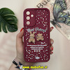 قاب گوشی Galaxy A15 سامسونگ طرح سیلیکونی Solid عروسکی خرسی جیر محافظ لنزدار زرشکی کد 12735