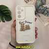 قاب گوشی Galaxy A35 سامسونگ طرح سیلیکونی Solid عروسکی خرسی جیر محافظ لنزدار سفید کد 12750