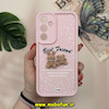 قاب گوشی Galaxy A35 سامسونگ طرح سیلیکونی Solid عروسکی خرسی جیر محافظ لنزدار صورتی کد 12751