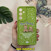 قاب گوشی Galaxy A55 سامسونگ طرح سیلیکونی Solid عروسکی خرسی جیر محافظ لنزدار سبز فسفری کد 12760