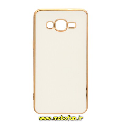 قاب گوشی Galaxy J2 Prime - Galaxy Grand Prime Plus سامسونگ طرح ژله ای مای کیس گلد لاین دور طلایی سفید کد 22368