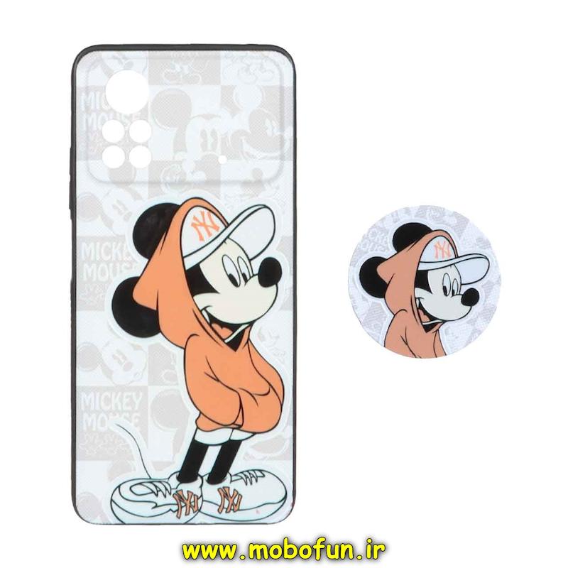 قاب گوشی Poco X4 Pro 5G شیائومی فانتزی سوزنی برجسته پاپ سوکت دار محافظ لنز دار طرح میکی موس کد 22481