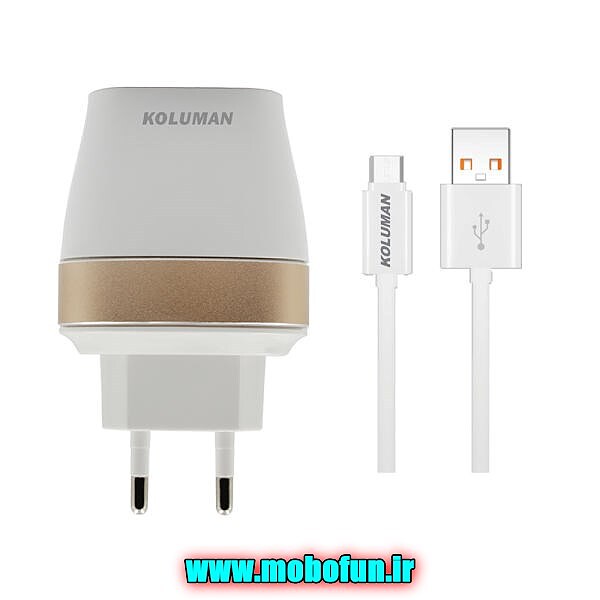 شارژر دیواری کلومن مدل KC-H300 به همراه کابل تبدیل microUSB