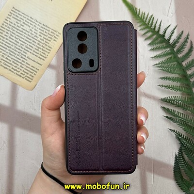 کیف گوشی موبایل Xiaomi 13 Lite شیائومی کلاسوری اورجینال دادوو Dadoo مدل SPORT 2025 محافظ لنزدار بنفش کد 22672